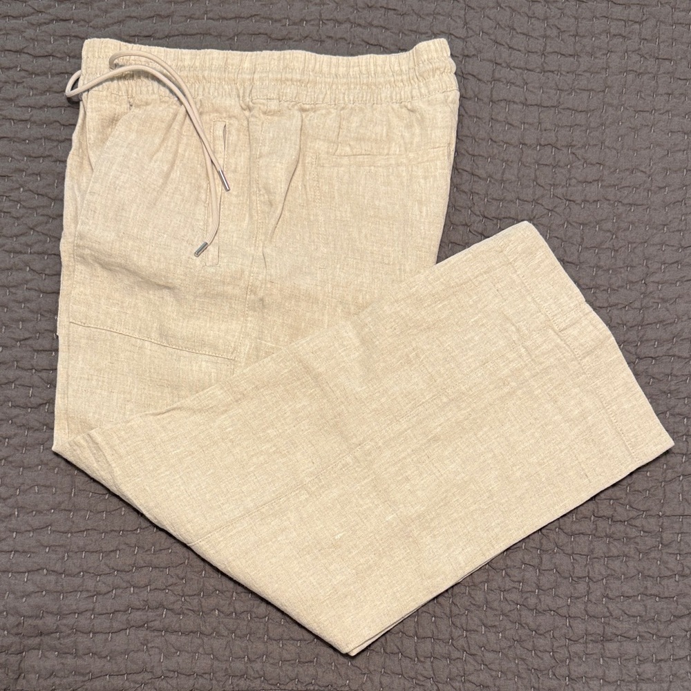 Athleta Retreat Linen High Rise Wide Leg Pant NWOT